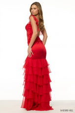 Sherri Hill Romantic Satin Ruffle Prom Dress 57112