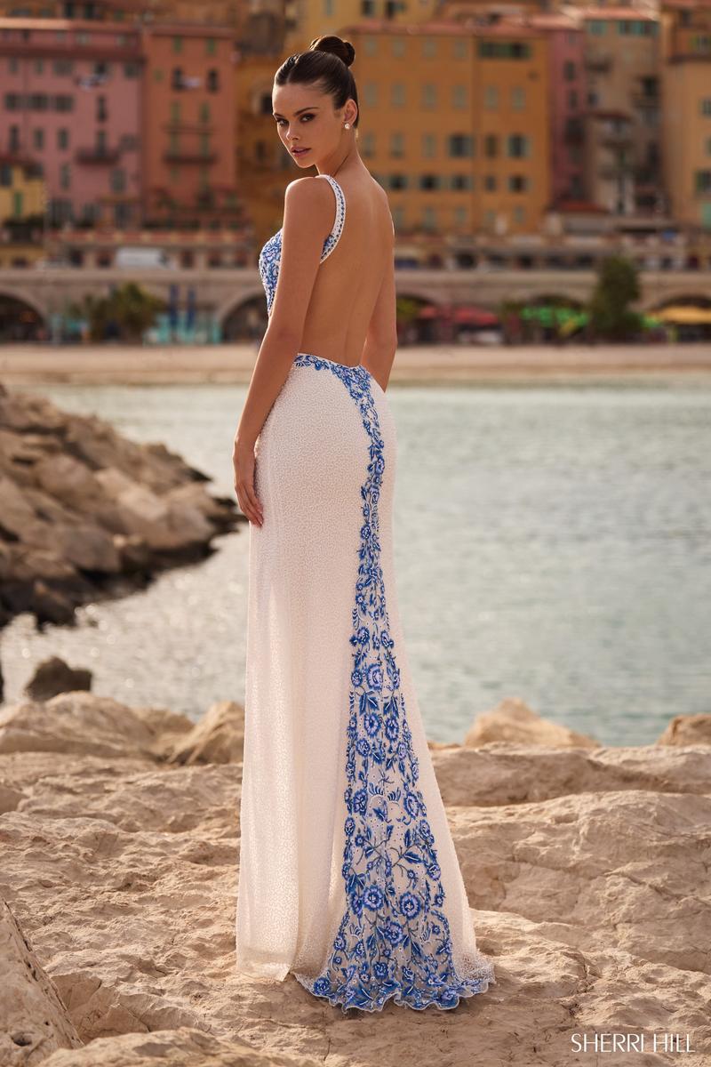 Sherri Hill Beaded Open Back Prom Dress 57143