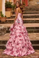 Sherri Hill Strapless Ruffle Floral Prom Dress 57144