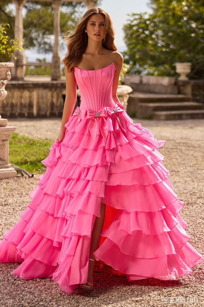 Sherri Hill Corset Ruffle Ball Gown Prom Dress 57225 - B