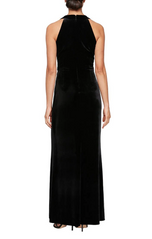 Alex Evenings Halter Neck Velvet Evening Dress 5191945