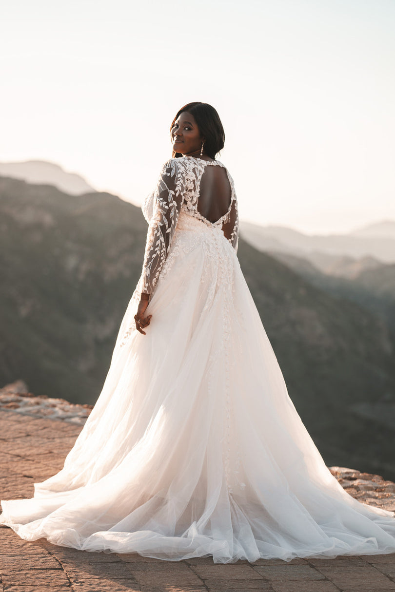 Allure Bridals Long Sleeve Lace Bridal Gown R3708