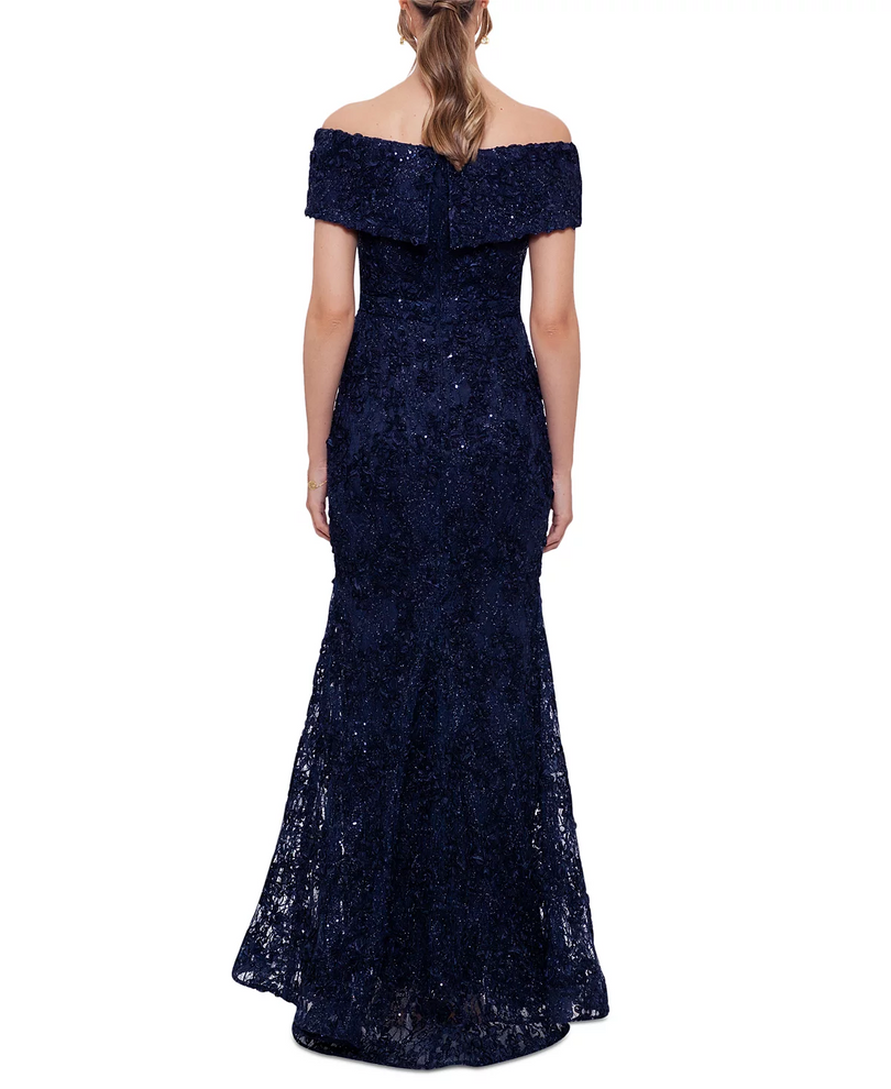 Xscape Evenings "Jill" Off the Shoulder Lace Gown 4618X