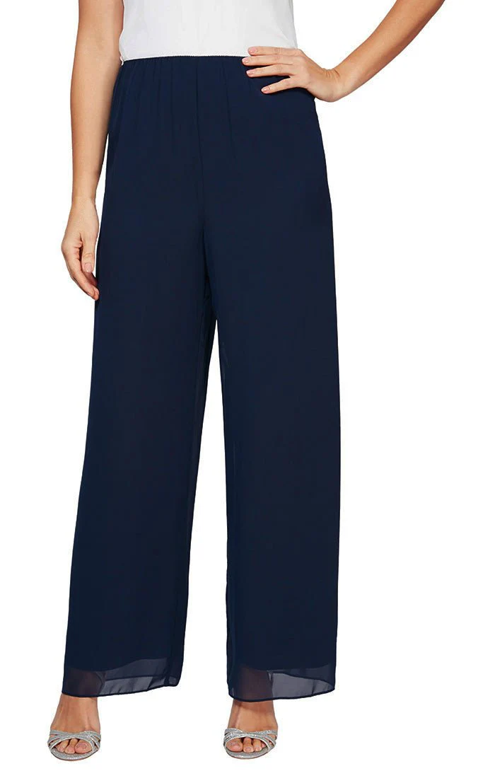 Alex Evenings Full-length Chiffon Trousers 370927