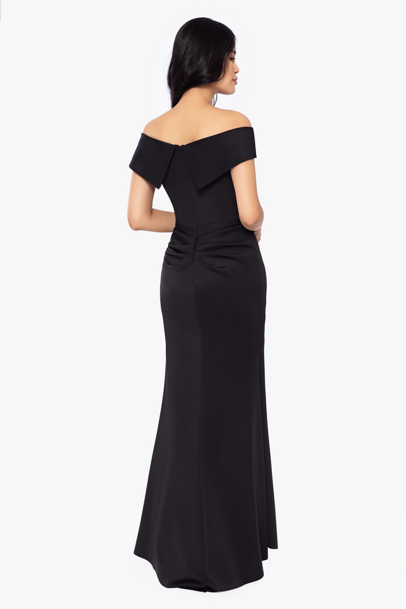 Xscape Evenings "Patti" Off the Shoulder Scuba Crepe Dress 4793X