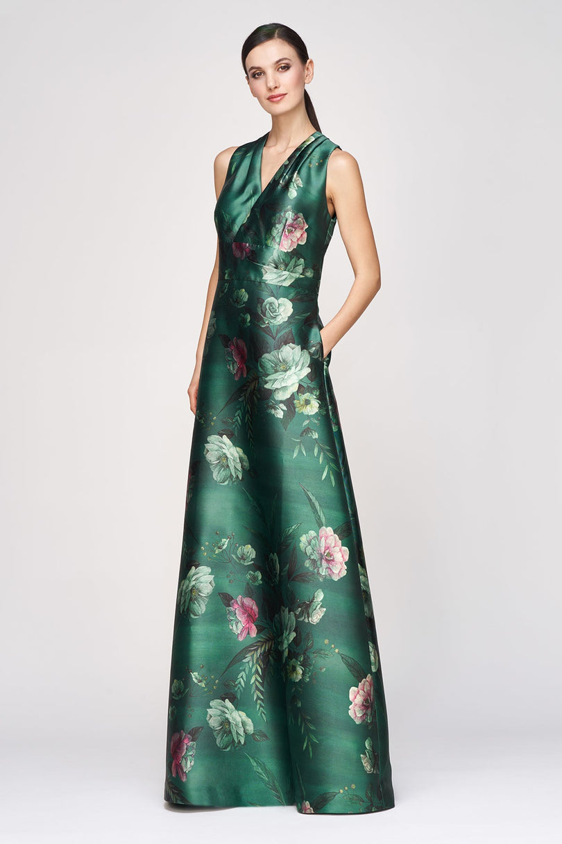 Kay Unger N-Neck Floral "Rosalind" Evening Dress 55112449