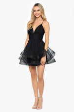 Blondie Nites Tiered Homecoming Dress 4314BN