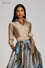 Teri Jon Taffeta Shirt Dress 229016