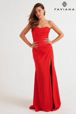 Faviana Strapless Ruched Dress 11268