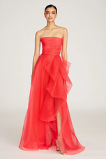 Theia Strapless Draped "Teresa" Evening Gown 8817572