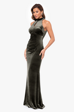 Xscape Evenings "Grace" Velvet Mock Neck Dress 6437X