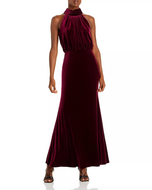 Eliza J Velvet Mock Neck Blouson Gown EJ1M9028