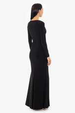 Xscape Evenings "Trudy" Long Sleeve Ruffle Evening Dress 5889X