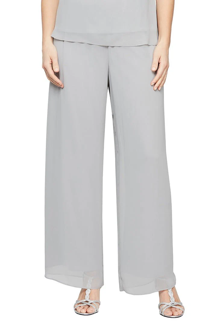 Alex Evenings Full-length Chiffon Trousers 370927