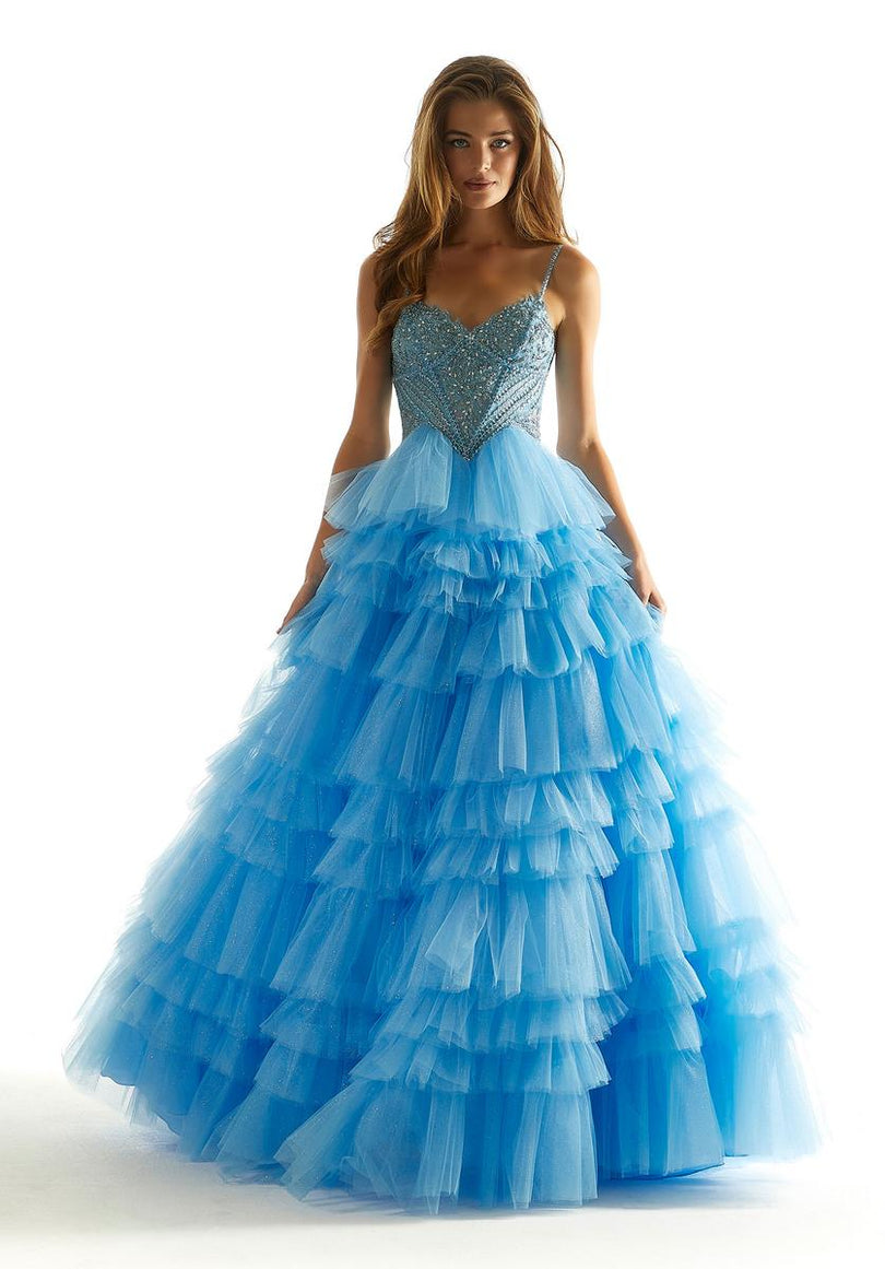 Morilee Basque Waist Ruffle Prom Dress 49005