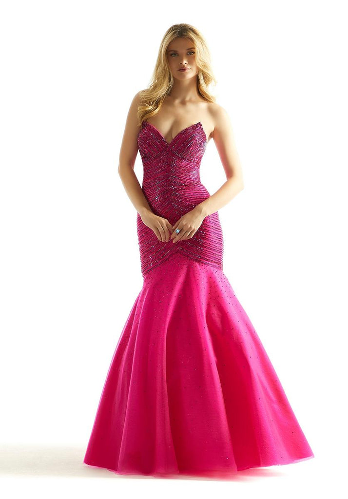 Morilee Peaked Mermaid Strapless Prom Dress 49029