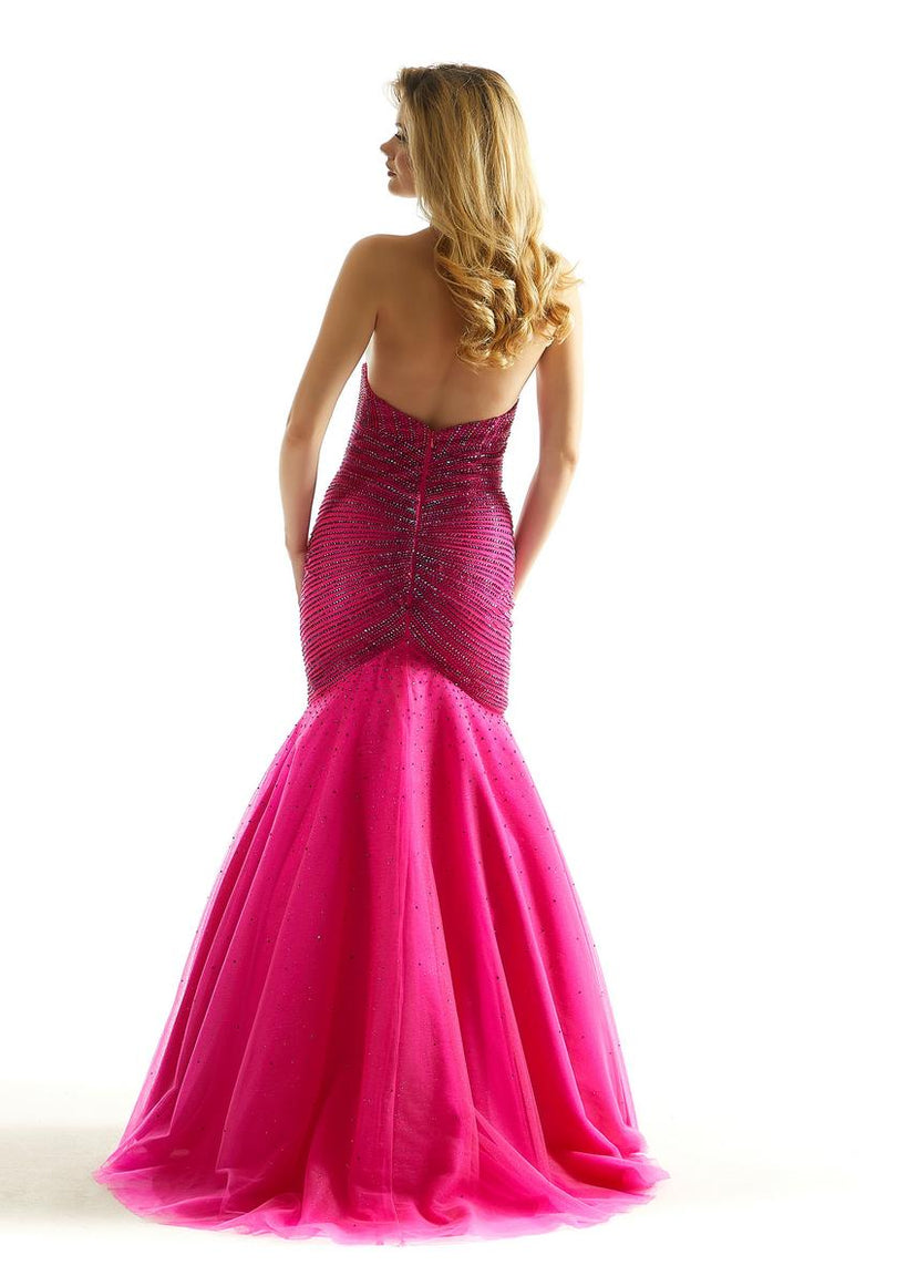 Morilee Peaked Mermaid Strapless Prom Dress 49029