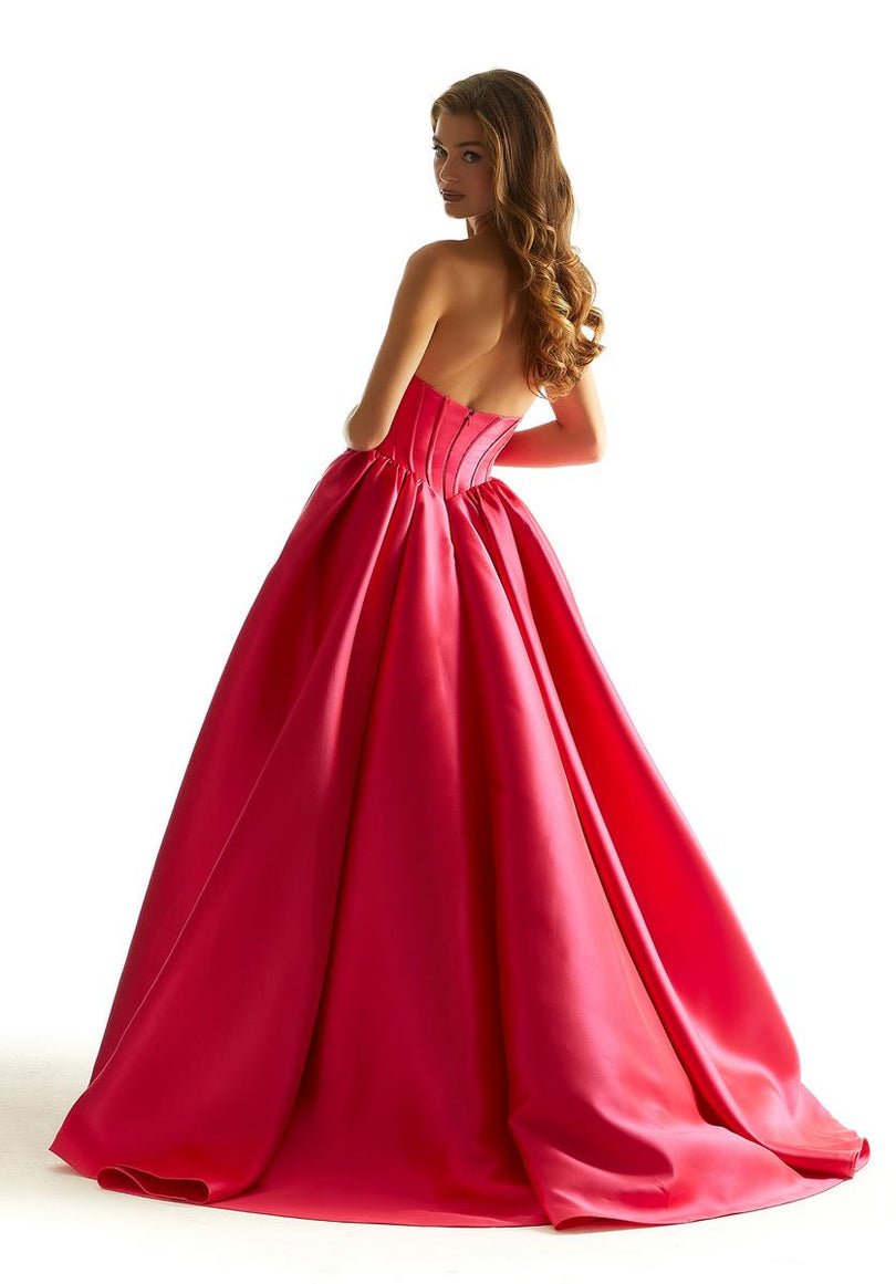 Morilee Simple Satin Sweetheart Corset Prom Dress 49033