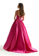 Morilee Corset Simple Satin Ball Gown Prom Dress 49036