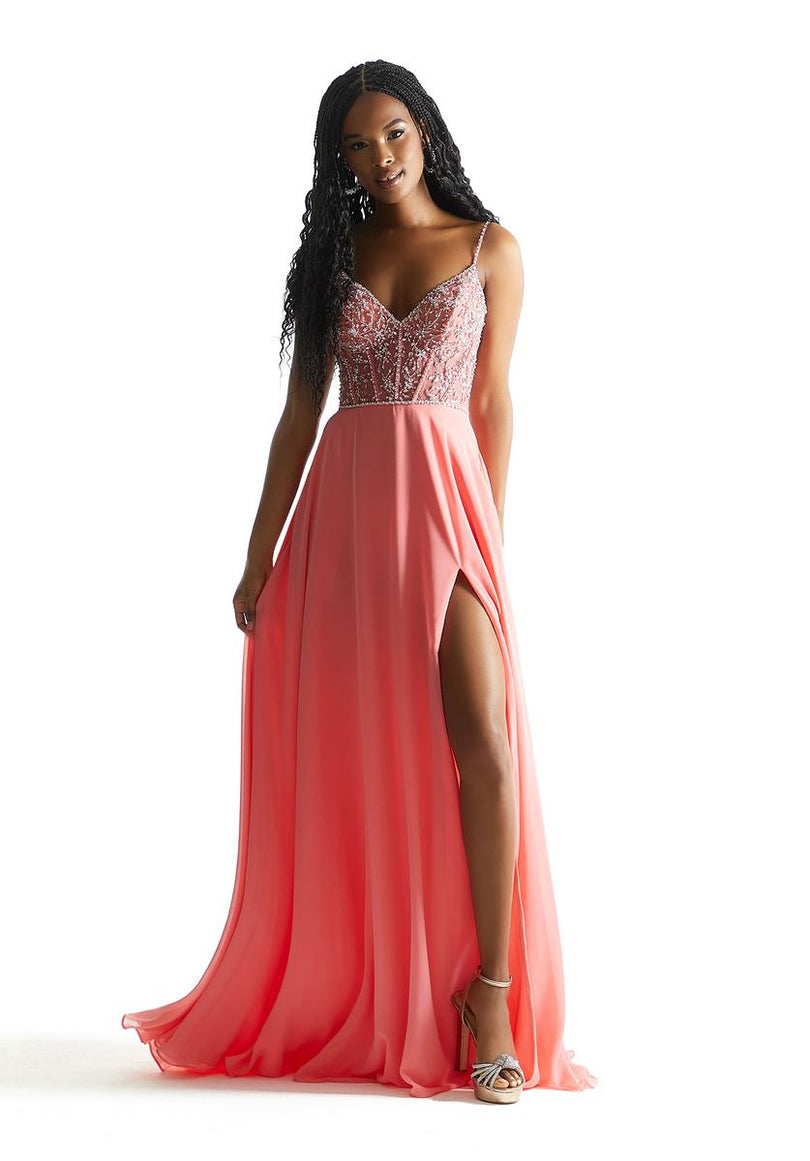 Morilee A-Line Corset Chiffon Prom Dress 49070