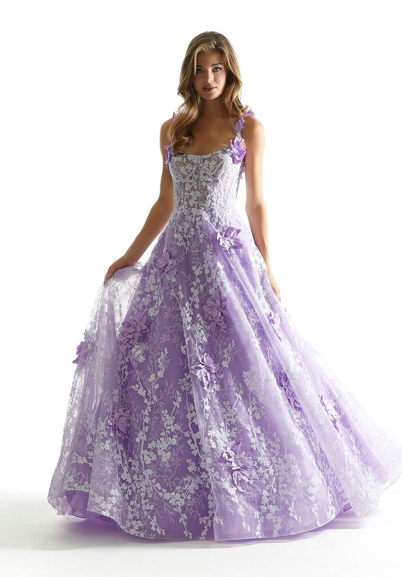 Morilee Lace Corset 3D Floral Prom Dress 49072