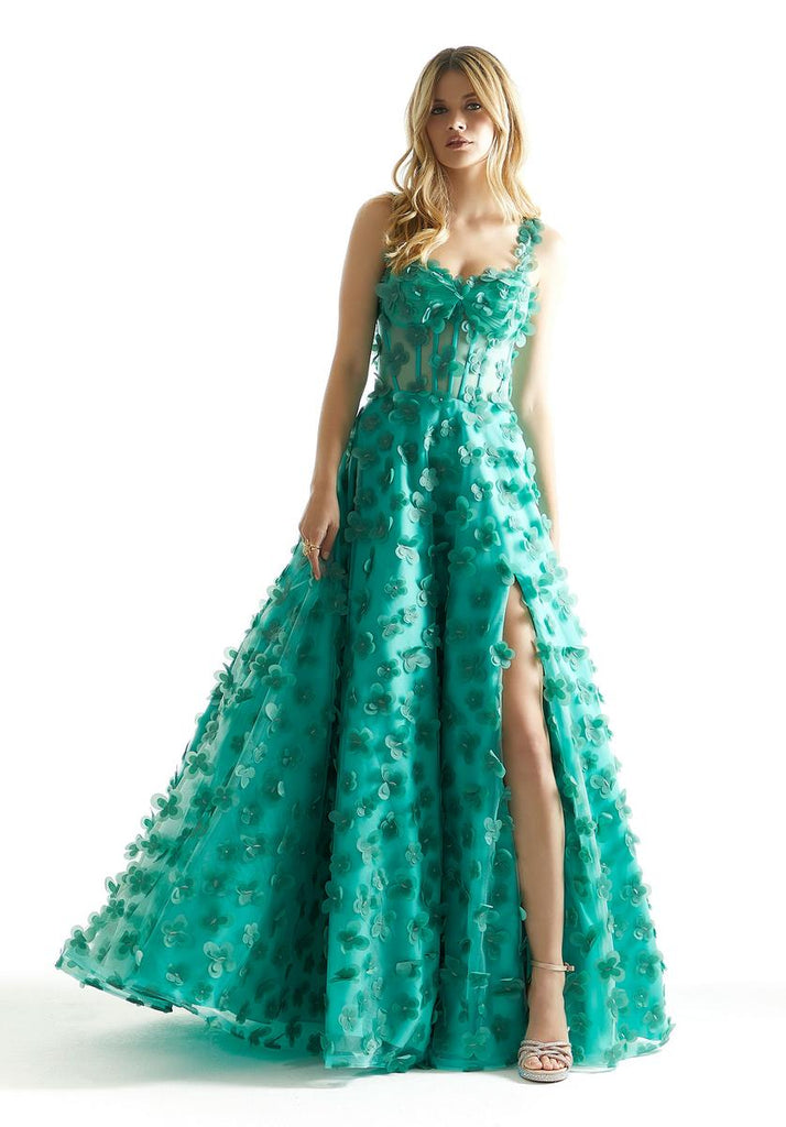 Morilee 3D Floral Corset Ball Gown Prom Dress 49078