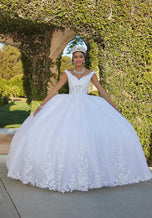 Vizcaya by Morilee V-Neck Lace Quince Dress 89432
