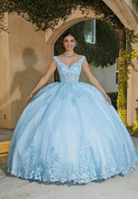 Vizcaya by Morilee V-Neck Lace Quince Dress 89432