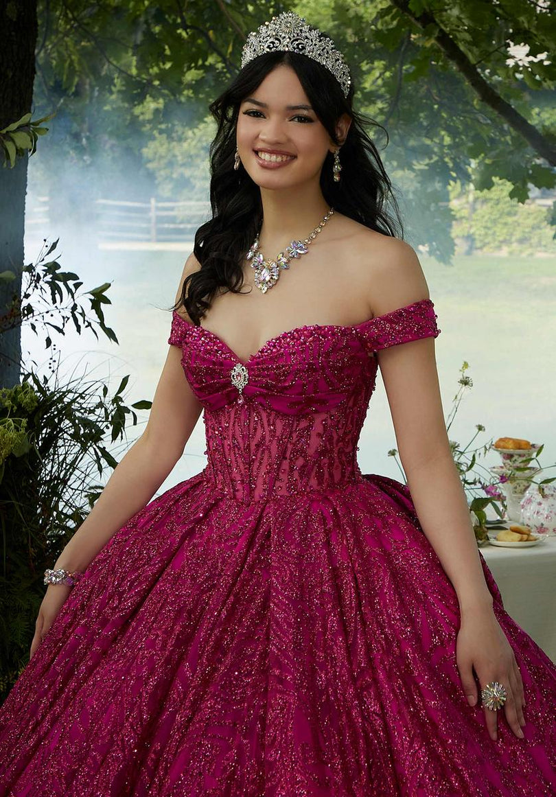 Vizcaya by Morilee Glitter Tulle Quince Dress 89455