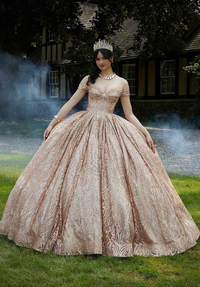 Vizcaya by Morilee Glitter Tulle Quince Dress 89455