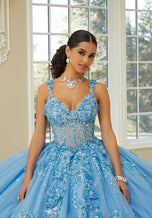 Vizcaya by Morilee 3D Floral Glitter Quince Dress 89475