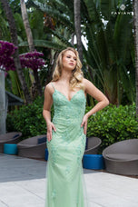 Faviana Long Lace Prom Dress S10633