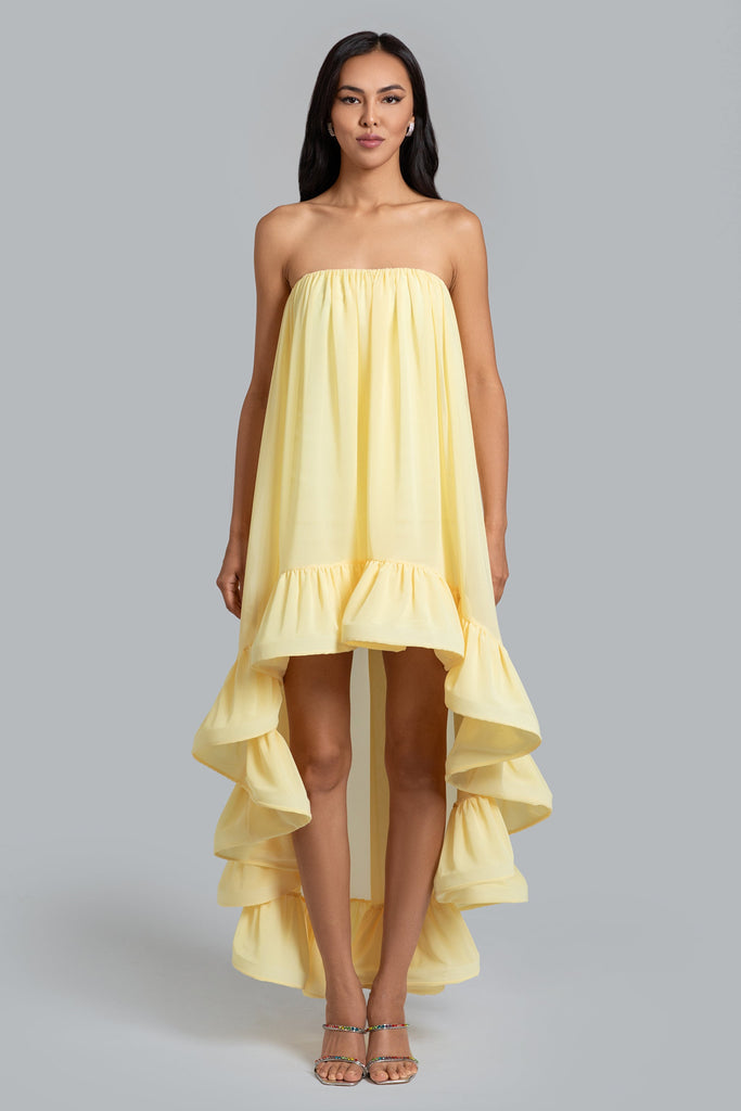 Ghrail Strapless "Shiloh" Chiffon Dress G084