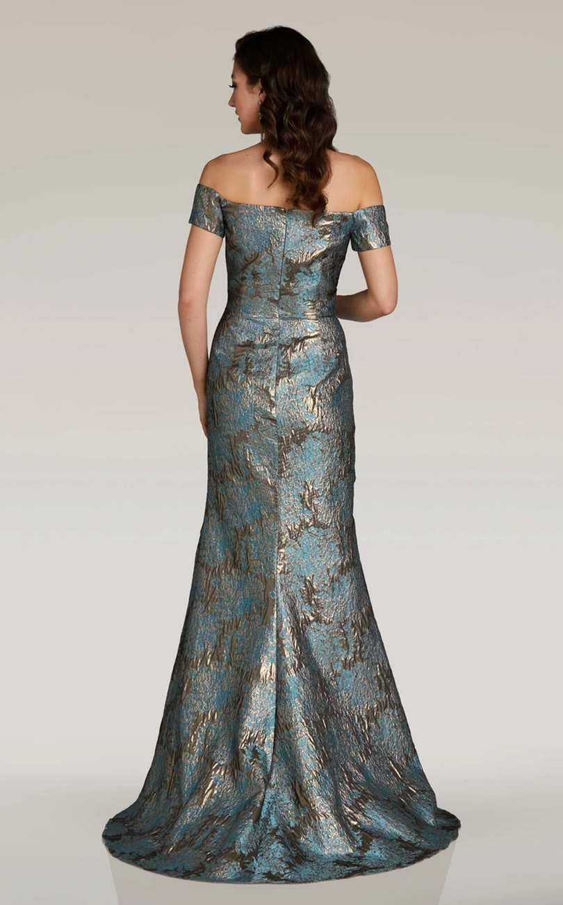 Gia Franco by Feriani Metallic Brocade Evening Dress 12378