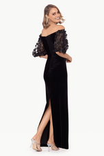 Xscape Evenings Off the Shoulder Velvet Evening Dress 4589X