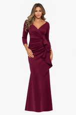 Xscape Evenings "Lexi" Ruched Scuba Evening Dress 4452X