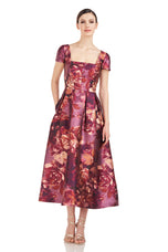 Kay Unger "Tierney" Tea Length Floral Dress 55110394