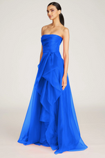 Theia Strapless Draped "Teresa" Evening Gown 8817572