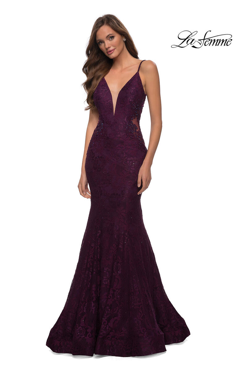 La Femme Illusion Lace Prom Dress 28355