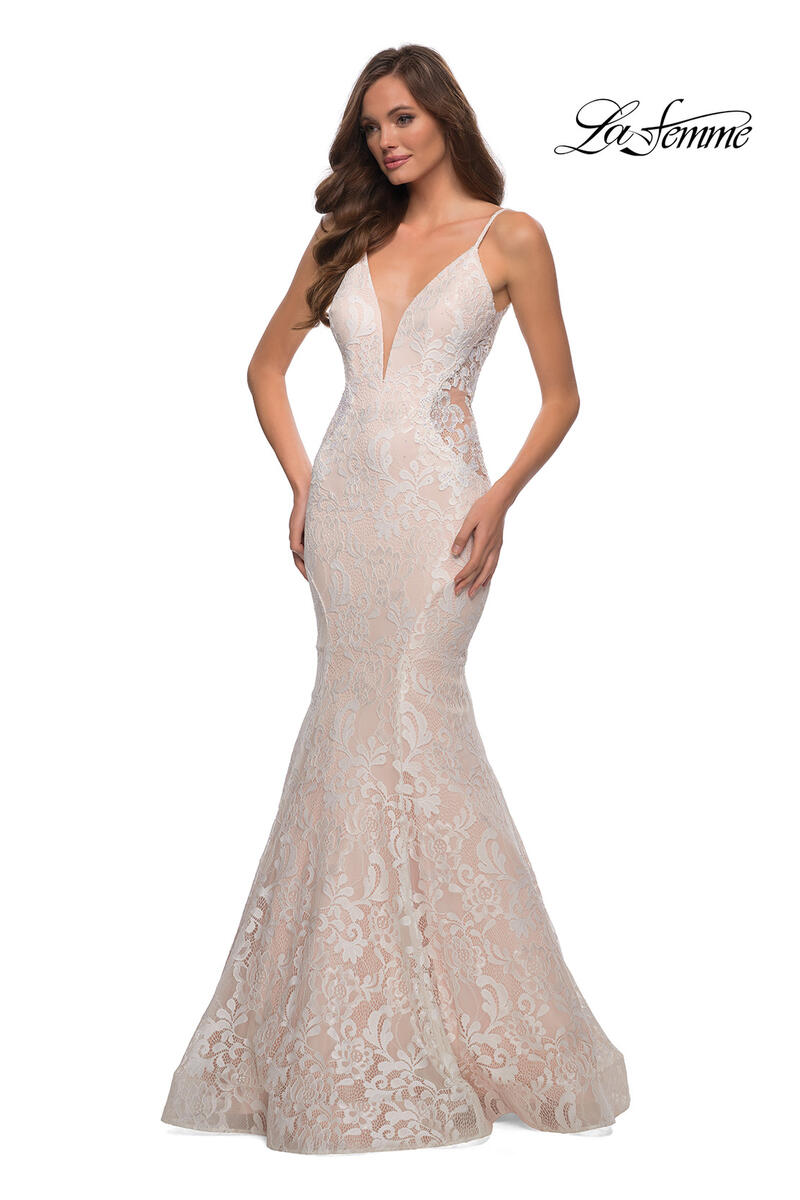 La Femme Illusion Lace Prom Dress 28355