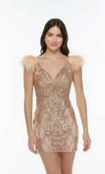 Alyce Short Feather Dress 4501