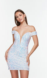 Alyce Paris Off the Shoulder Dress 4602