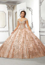 Vizcaya by Morilee Glitter Tulle Quince Dress 89313