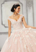 Vizcaya by Morilee Glitter Lace Quince Dress 89316