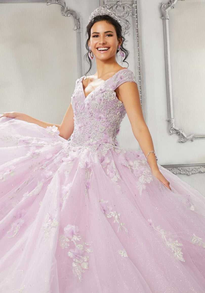 Vizcaya by Morilee Glitter Lace Quince Dress 89316