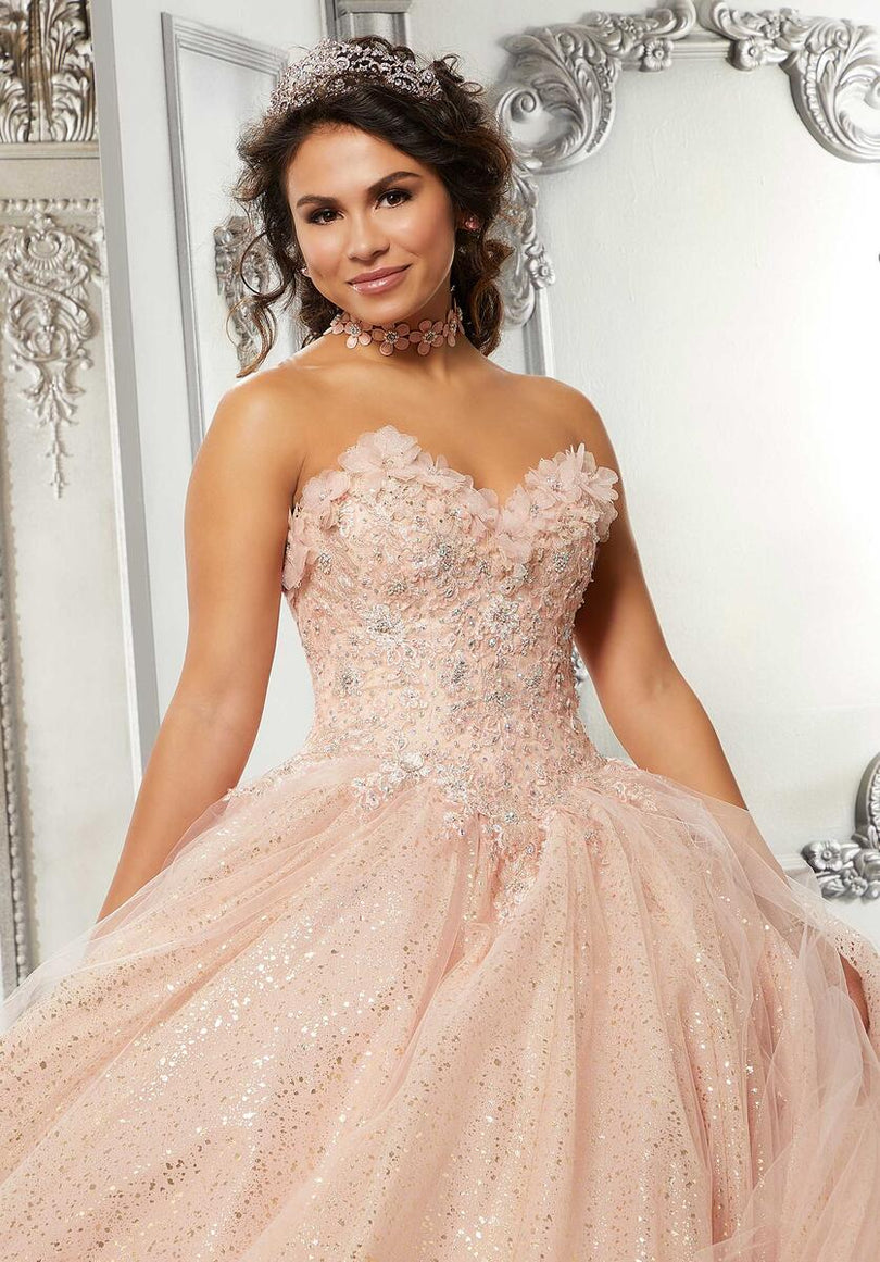 Vizcaya by Morilee Metallic Embroidered Quince Dress 89323