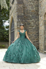 Vizcaya by Morilee 3D Glitter Tulle Quince Dress 89343