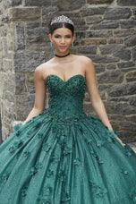 Vizcaya by Morilee 3D Glitter Tulle Quince Dress 89343