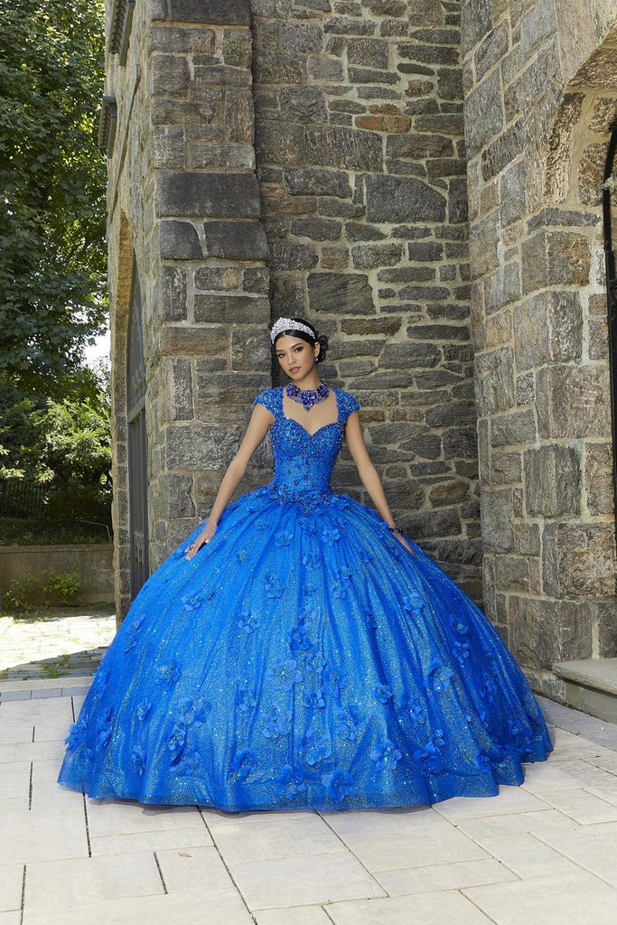 Vizcaya by Morilee 3D Glitter Tulle Quince Dress 89343