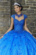 Vizcaya by Morilee 3D Glitter Tulle Quince Dress 89343